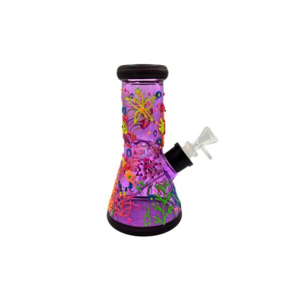 Bong de vidrio Psicodélico Fluorescente-20cm - Imagen 2