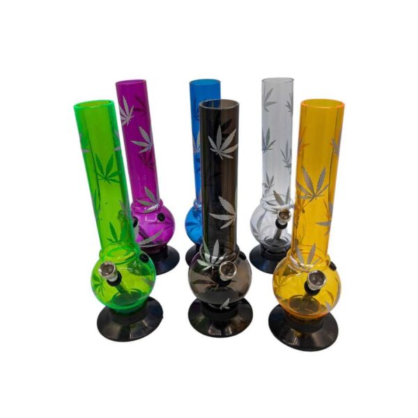 Bong de Acrílico Diseño Hojas Base Circular-25cm