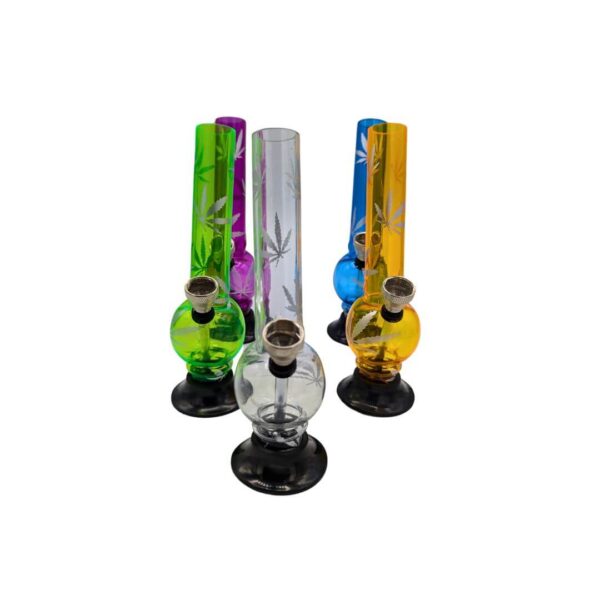 Bong de Acrílico Grabado de Hojas-16cm
