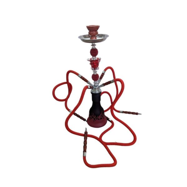 Hookah de 4 Mangueras con Bowl de Cerámica Diseño Llamas– 55 cm