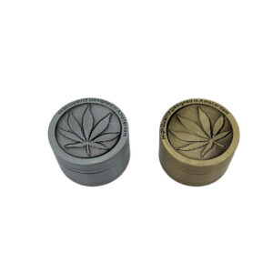 Grinder Zinc 40 mm | 3 Partes |  Diseño hoja de Cannabis