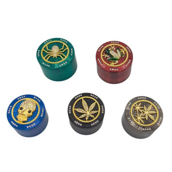 Grinder Zinc 62 mm | 4 Partes | Diseños en Relieve y Brillantes
