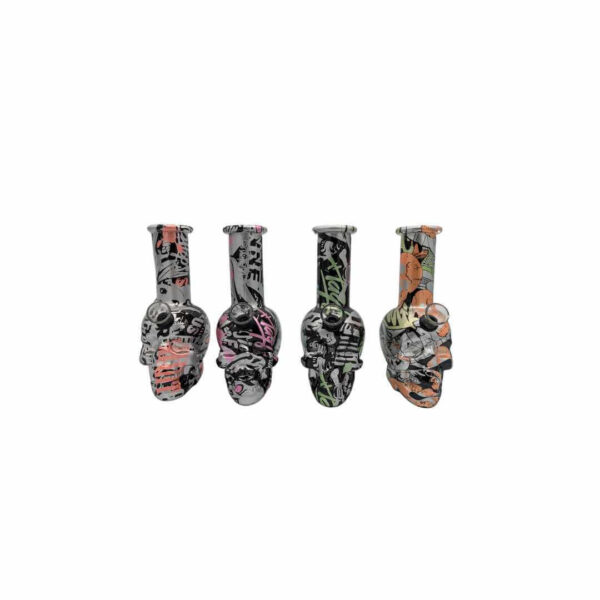 Bong de Vidrio Calavera Glow – 8 cm con Pintura Fluorescente
