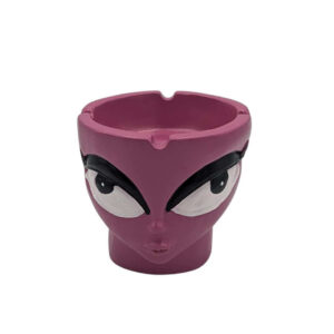 Cenicero de Cerámica con Diseño de Rostro | Color Violeta