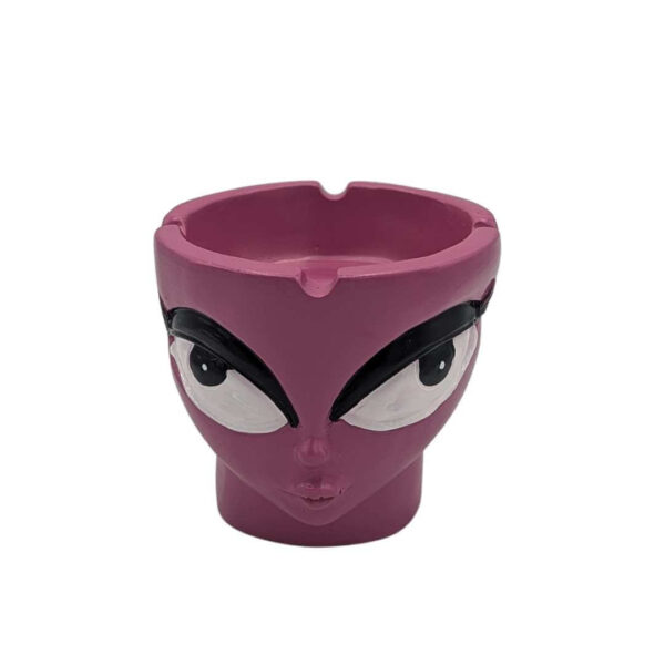 Cenicero de Cerámica con Diseño de Rostro | Color Violeta
