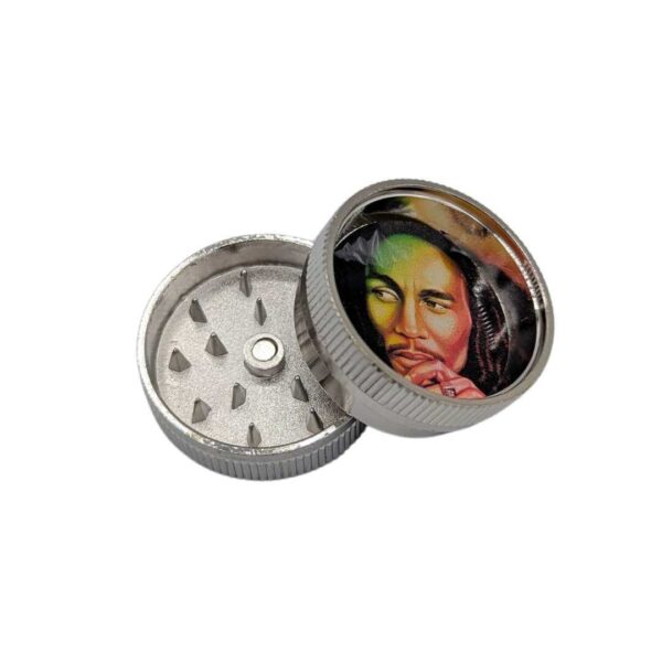 Mini Grinder Zinc 30 mm | 2 Partes | Diseños Bob Marley - Imagen 2