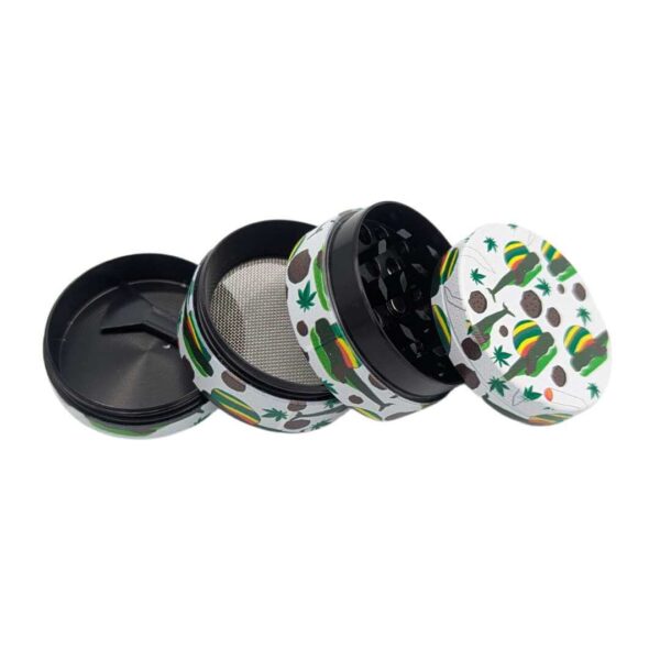 Grinder Zinc 40 mm | 4 Partes | Reggae Hoja Cannabis - Imagen 2
