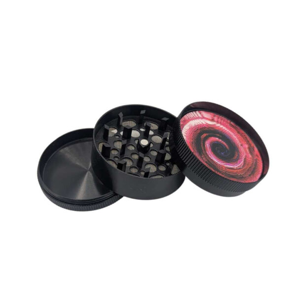 Grinder Zinc 52 mm | 3 Partes | Diseño Psicodélico Espiral - Imagen 2