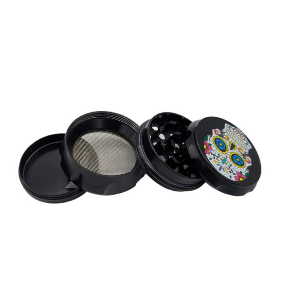 Grinder Zinc 52 mm | 4 Partes | Diseño Calaveras Mexicanas - Imagen 2