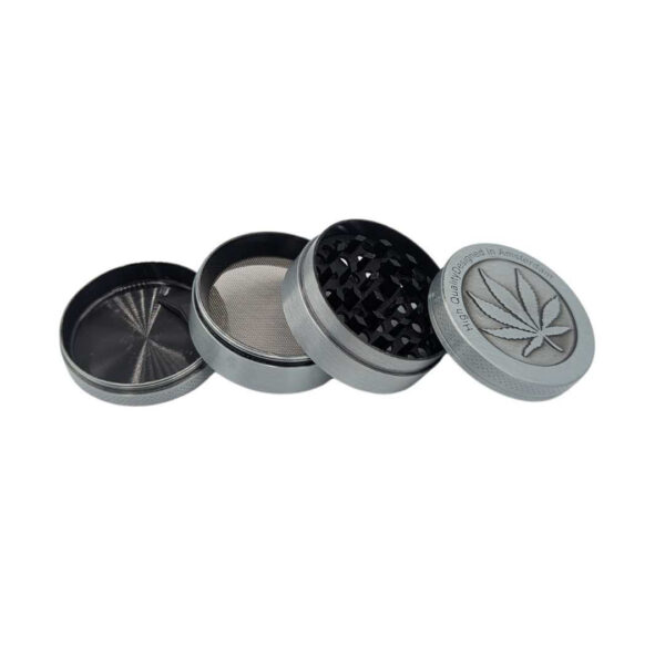 Grinder Zinc 40 mm | 4 Partes | Hoja de Cannabis | Diseño Amsterdam - Imagen 2