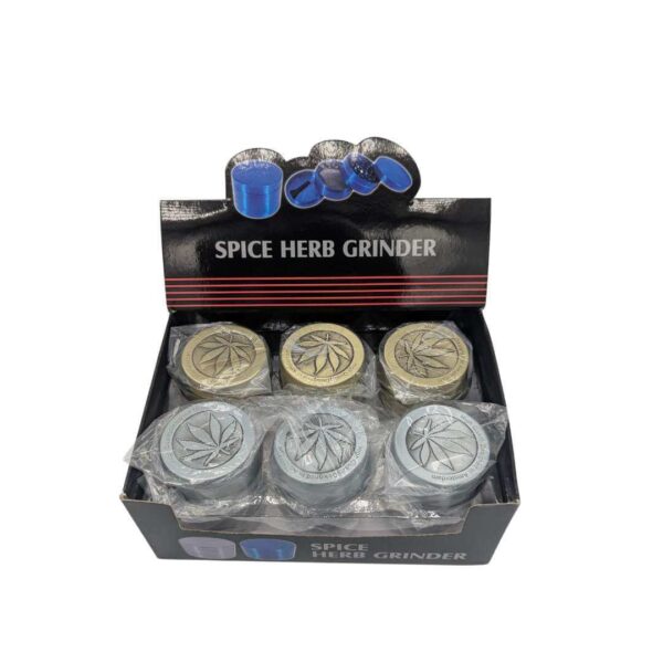 Grinder Zinc 40 mm | 4 Partes | Hoja de Cannabis | Diseño Amsterdam - Imagen 3