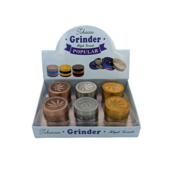 Grinder Zinc 50 mm | 3 Partes | Hoja de Cannabis | Diseño Amsterdam - Imagen 3