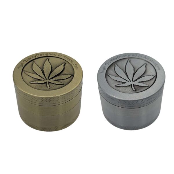 Grinder Zinc 50 mm | 4 Partes | Hoja Cannabis