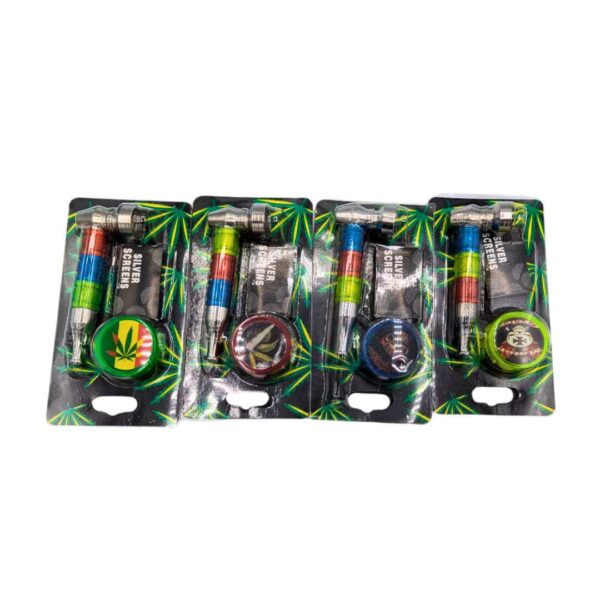Kit Pipa Metálica con Grinder y Mallas - Imagen 2