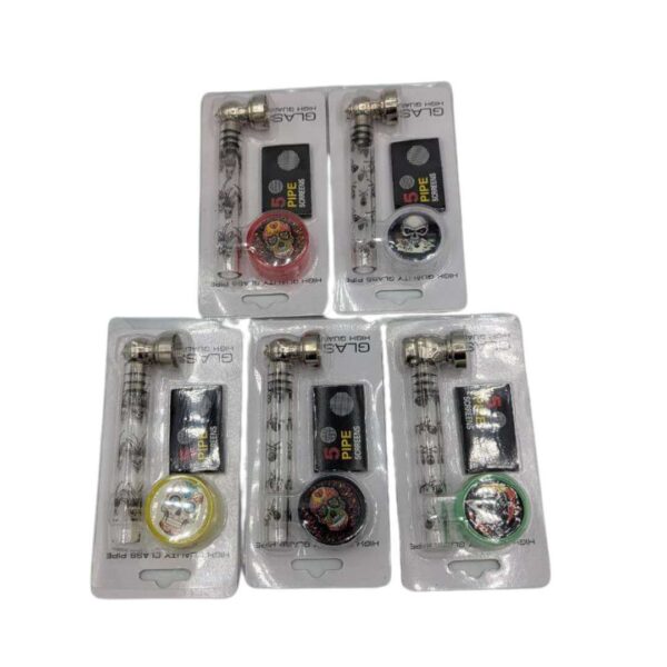 Kit Pipa de Vidrio + Grinder + Mallas