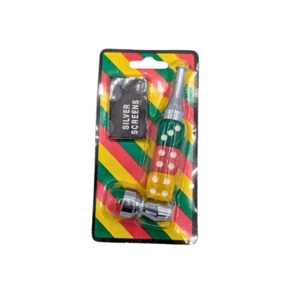 Pipa Metálica Dados | 9,5 cm | Mallas Incluidas