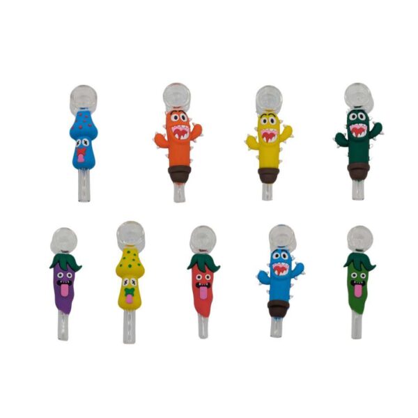 Pipa de Silicona con Vidrio | 11 cm | Divertidos diseños - Imagen 2