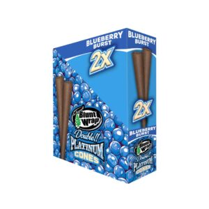 blunt wrap double platinum cones blueberry burst 2X