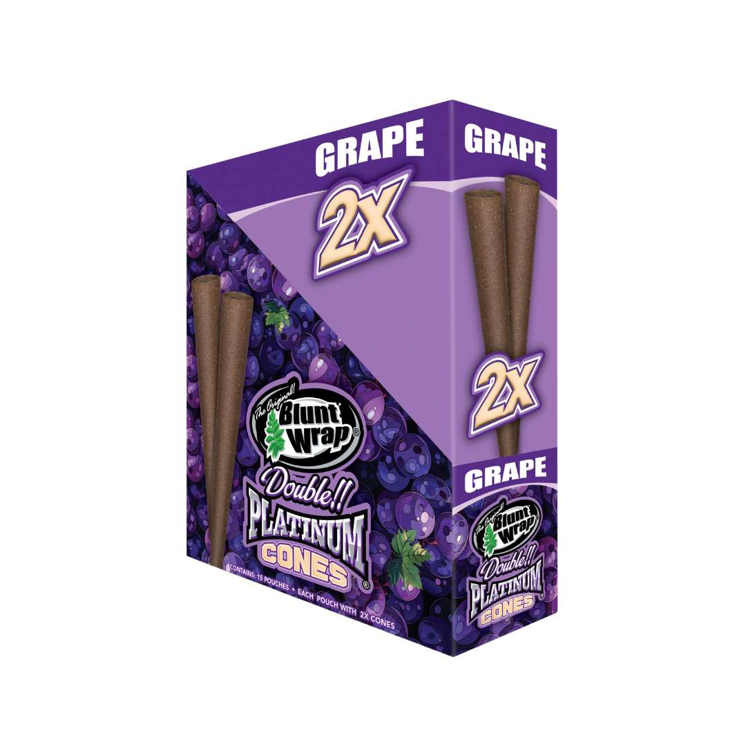 blunt wrap double platinum cones grape 2X