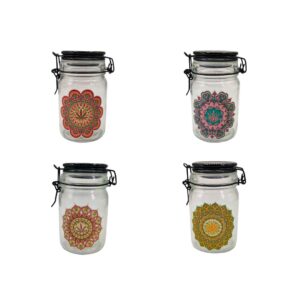 rasco de Vidrio Hermético 240ml | Tarro Decorativo Mandala