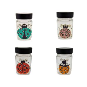 frasco de vidrio con tapa enroscable mariquita