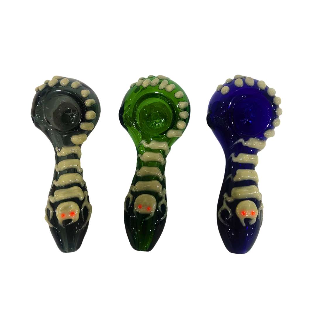pipa de vidrio glow in the dark 9.5 cm