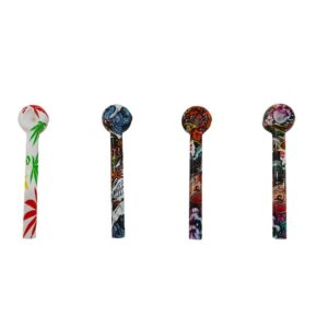 pipa de vidrio estampada 12.5 cm diseño artístico