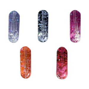 pipa de vidrio con líquido y brillos 10.5 cm