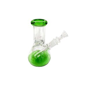 Bong de Vidrio Bordes Verdes | Bong Pequeño Compacto