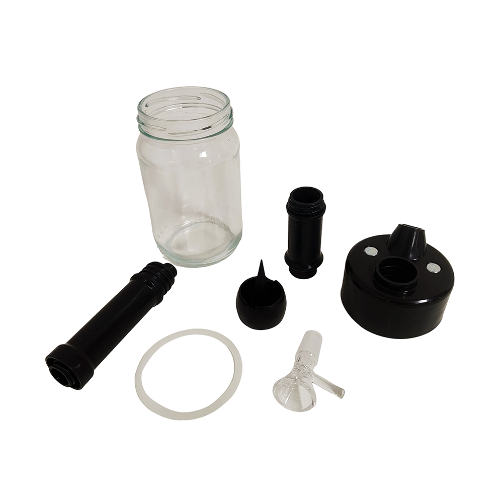 bong biodegradable desarmable con frasco de vidrio