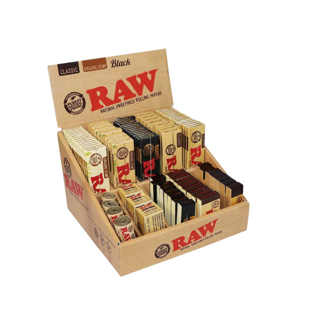 RAW Display Small Filled | Kit Completo RAW King Size + Tips + Accesorios