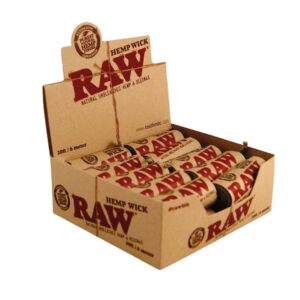 raw hemp wick 20ft display 20 unidades