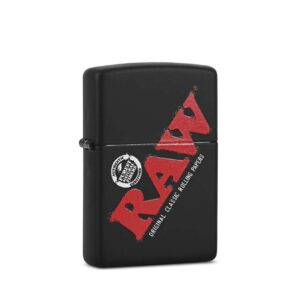 RAW Zippo Negro Logo Rojo | Encendedor Metálico