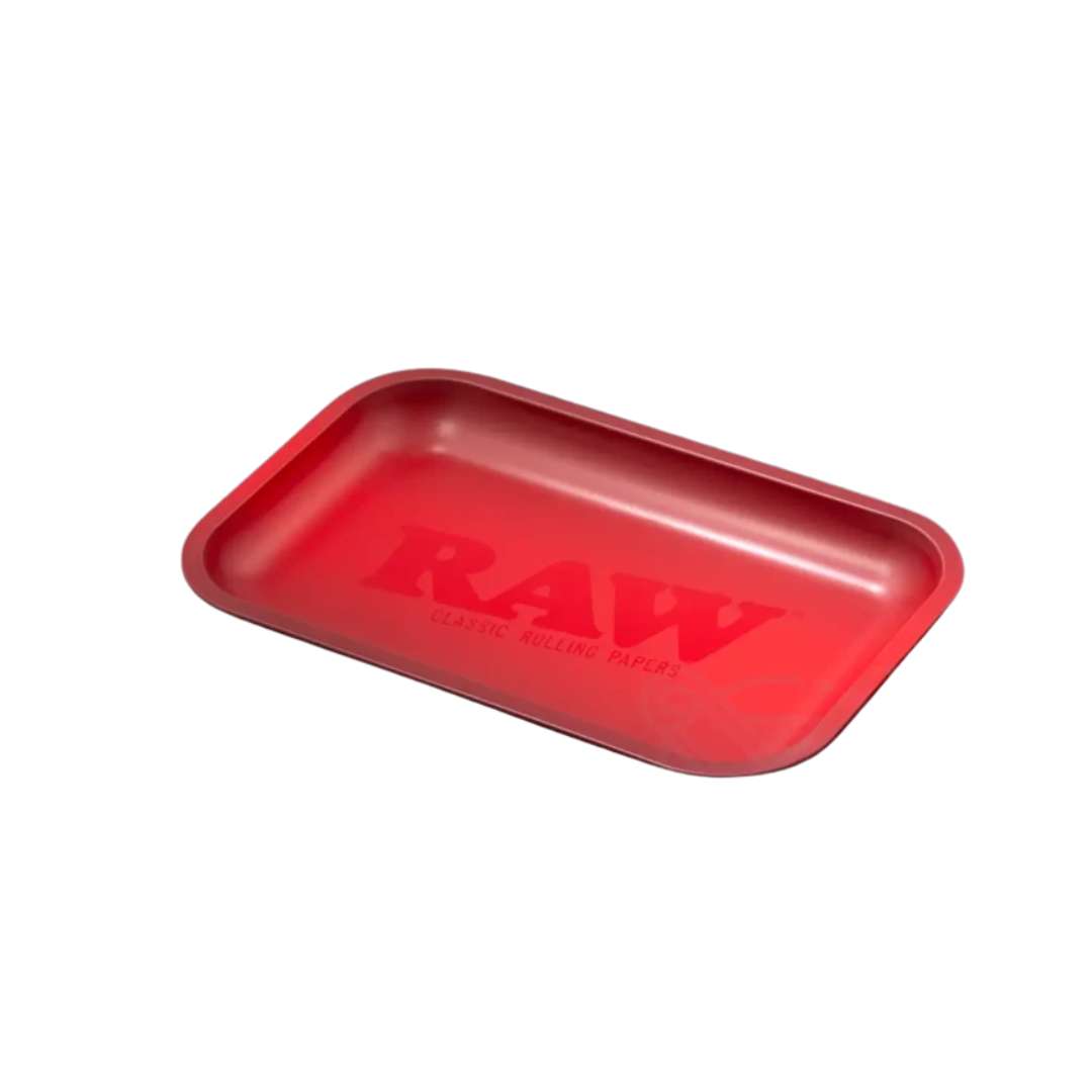 raw red matte rolling tray small