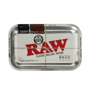 raw metallic rolling tray small