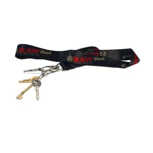 RAW lanyard black porta llaves negro